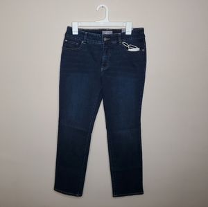 NWT-Womens-CHICO'S SO SLIMMING-Dark Wash Jean-Sapphire Blue Size 0.5‎